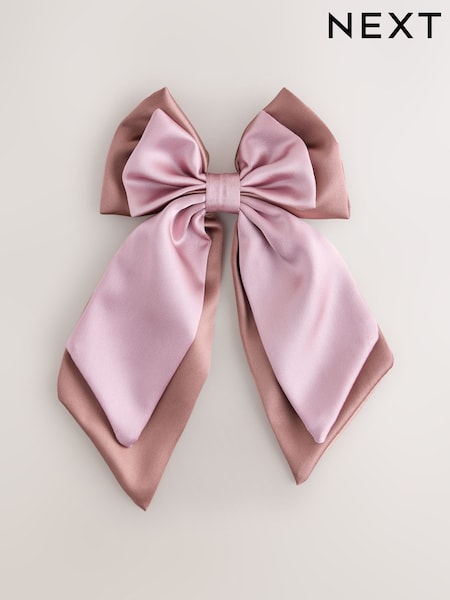Pink - Satin Bow Clip