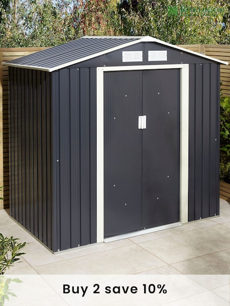 Rowlinson Dark Grey Trentvale 6'x4' Apex Garden Shed (N78684) | £279
