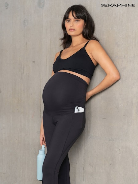 Seraphine Black Bump & Back Support Maternity Black Leggings (N78834) | £49