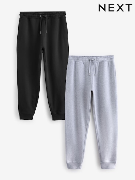 Black/Grey Slim Fit Joggers 2 Pack (N78880) | £54
