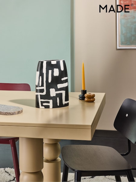 MADE.COM Monochrome Kian Hand Painted Vase (N79103) | £55
