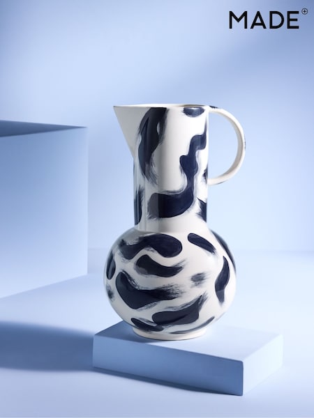 MADE.COM Navy Hand Painted Alaina Vase Jug (N79107) | £45