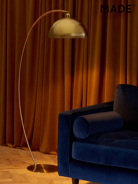 MADE.COM Gold/Bamboo Shell Floor Lamp (N79519) | £199