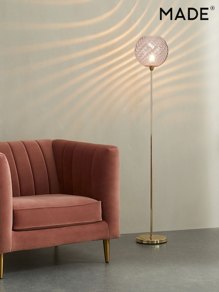 MADE.COM Brass/Pink Ilaria Floor Light (N79520) | £139