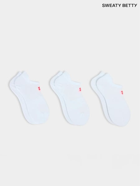 White - Sweaty Betty Lightweight Trainer Socks Alpin 3 Pack
