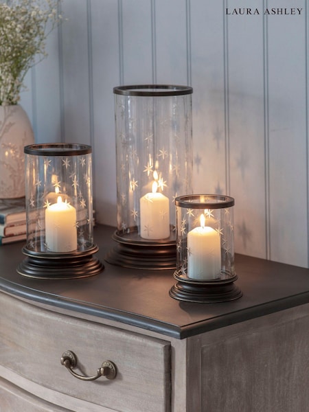 Laura Ashley Gilded Dark Bronze Cleverton Hurricane Candle Holder (N79656) | £100