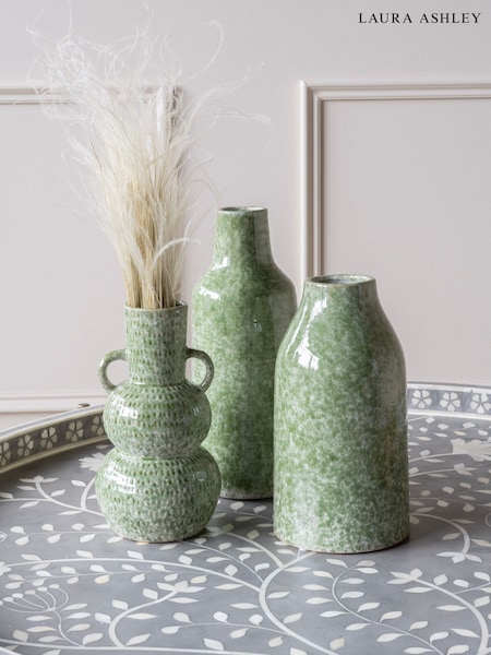 Laura Ashley Green Laneham Stoneware Vase (N79670) | £26 - £32