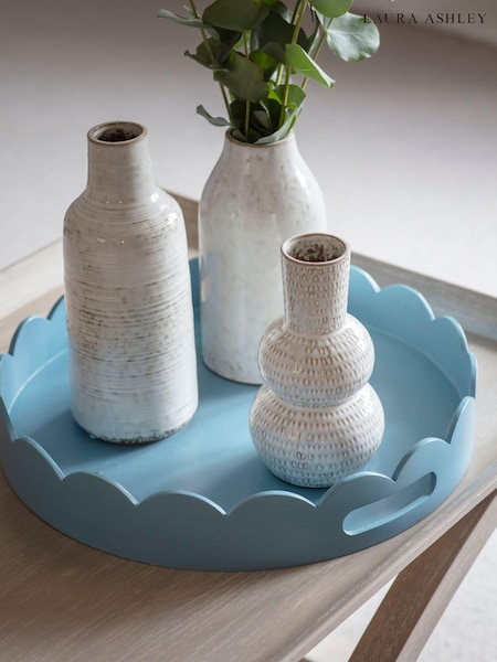Laura Ashley White Lowick Antique Stoneware Vase (N79672) | £26 - £32