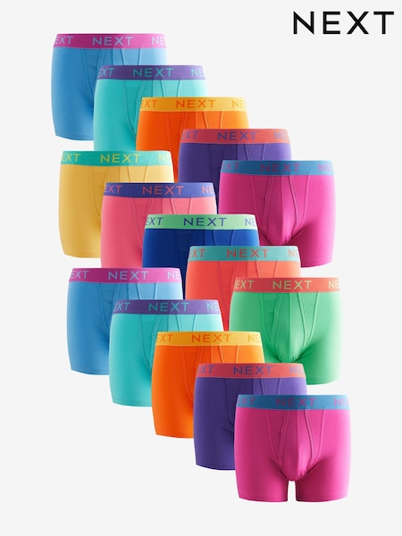 Bright Pink/Green/Blue Contrast Colour 15 Pack A-Front Boxers (N79805) | £70