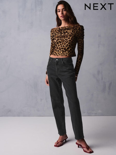 Washed Black Mom Comfort Stretch Jeans (N80166) | £30