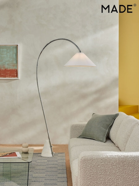 MADE.COM Chrome Mason Marble Arch Floor Lamp (N94747) | £345