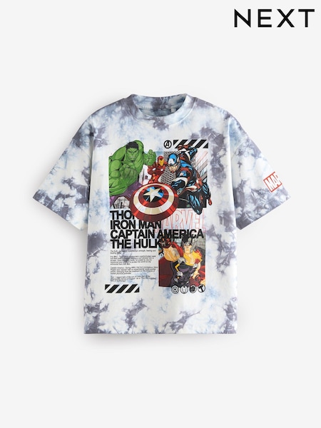 White Ground Tie-Dye Licensed Marvel T-Shirt (3-16yrs) (N94778) | £14 - £17