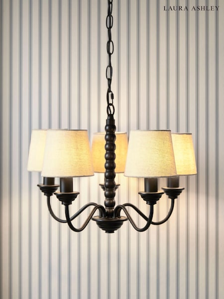 Laura Ashley Black Norbury 5 Light Pendant Light (N94792) | £140