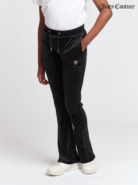 Juicy Couture Black Girls Diamanté Bootcut Joggers (N94847) | £75 - £90