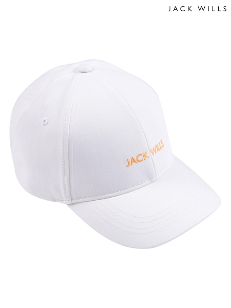 Jack Wills White Girls Block Logo 100% Cotton Cap (N94913) | £15
