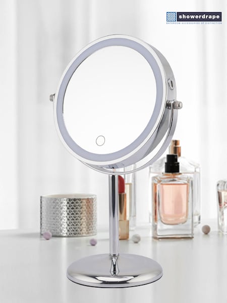 Showerdrape Chrome Iris LED Vanity Mirror Round 3x Magnification Reversible (N95461) | £42