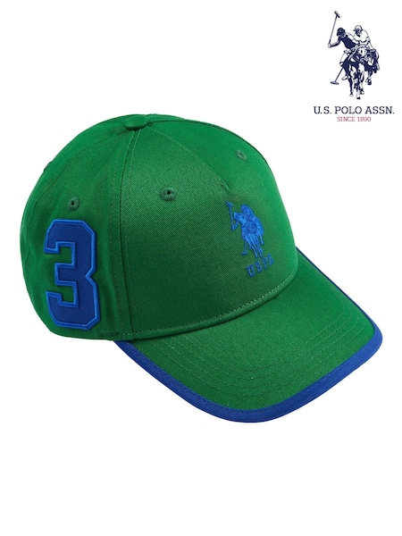 U.S. Polo Assn. Green Boys Player 3 Baseball 100% Cotton Cap (N95695) | £20