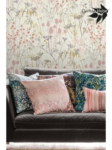 Clarissa Hulse Pink Summer Border Shell 10M Wallpaper (N95701) | £80