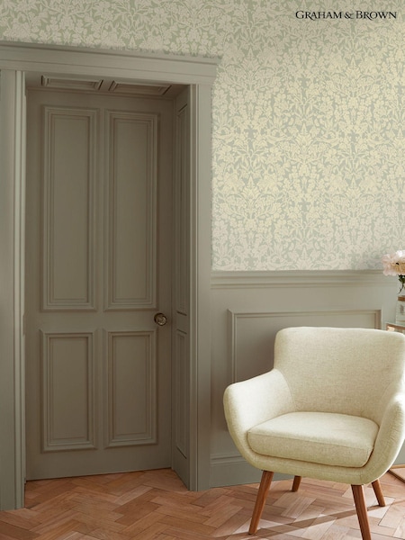 Graham & Brown Sage Hartley Damask 10M Wallpaper (N95709) | £95