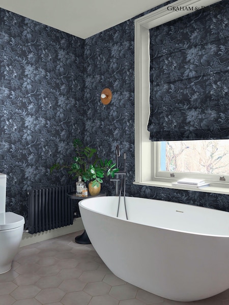 Graham & Brown Navy Enzia 10M Wallpaper (N95737) | £85
