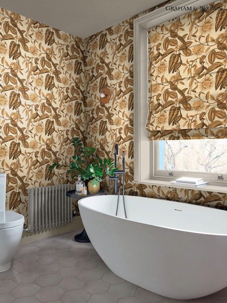 Graham & Brown Gold Amherst's Garden 10M Wallpaper (N95741) | £95