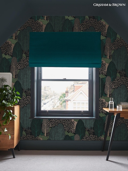 Graham & Brown Navy Scandiscape 10M Wallpaper (N95779) | £95