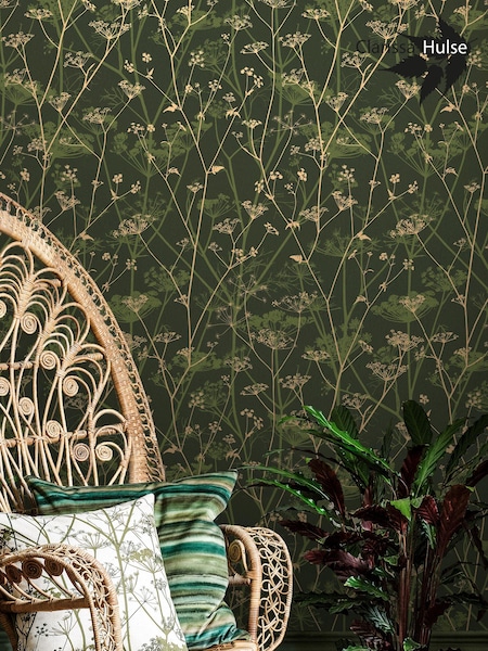 Clarissa Hulse Sage Gold Wild Chervil 10M Wallpaper (N95780) | £80