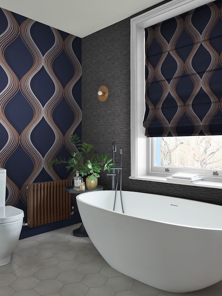 Graham & Brown Navy Euphoria 10M Wallpaper (N95786) | £95