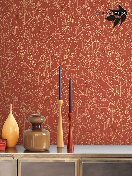 Clarissa Hulse Red Gypsophila 10M Wallpaper (N95805) | £80