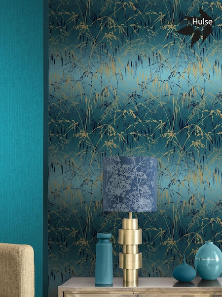 Clarissa Hulse Teal Soft Gold Meadow Grass 10M Wallpaper (N95822) | £80