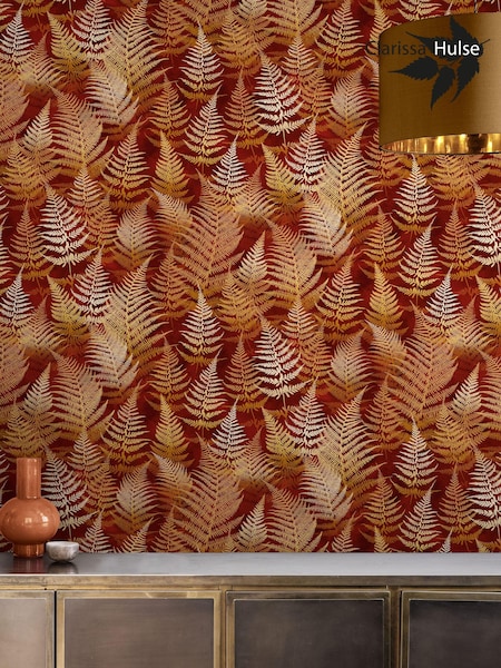Clarissa Hulse Rust Woodland Fern 10M Wallpaper (N95823) | £80