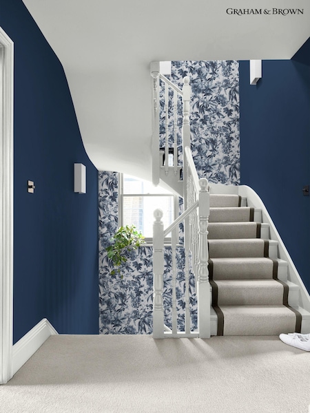 Graham & Brown Ink Blue Arcane Garden 10M Wallpaper (N95829) | £95