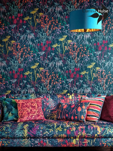 Clarissa Hulse Blue Summer Border 10M Wallpaper (N95847) | £80