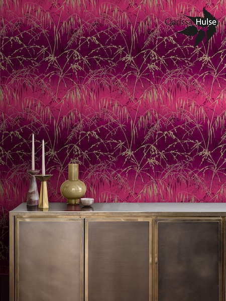 Clarissa Hulse Damson Soft Gold Meadow Grass 10M Wallpaper (N95875) | £80