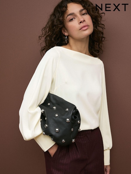 Ecru Long Sleeve Gathered Sides Blouse (N95880) | £34