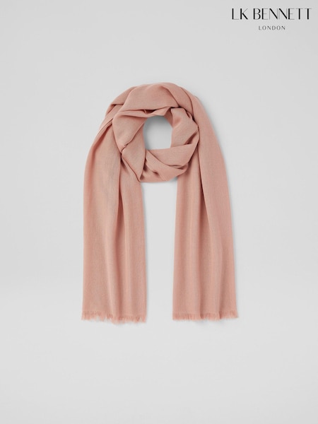 LK Bennett Pink Sutton Modal Wool Blend Scarf (N96128) | £69