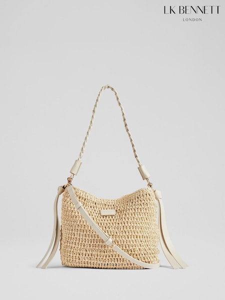 LK Bennett Natural Issie Raffia Shoulder Bag (N96181) | £110