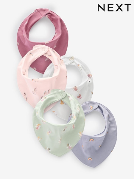 Pink 100% CottonDribble Bibs 5 Pack (N96188) | £11