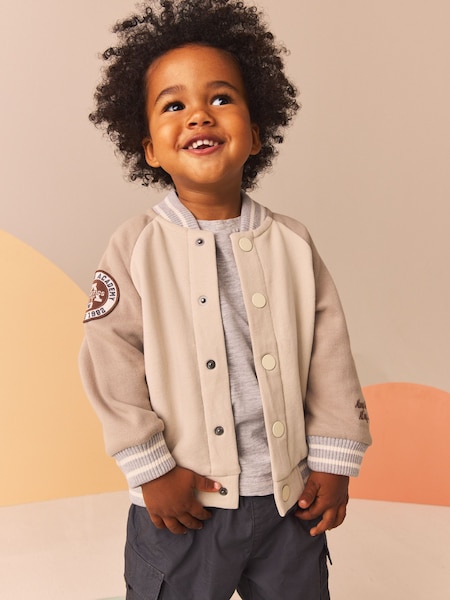 Stone/Grey Letterman Jacket (3mths-7yrs) (N96209) | £16 - £20