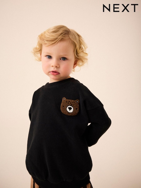 Black Bear Crew Neck Sweatshirt (3mths-7yrs) (N96213) | £10 - £12