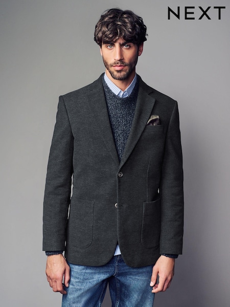 Charcoal Grey Nova Fides Moleskin Textured Blazer (N96470) | £119