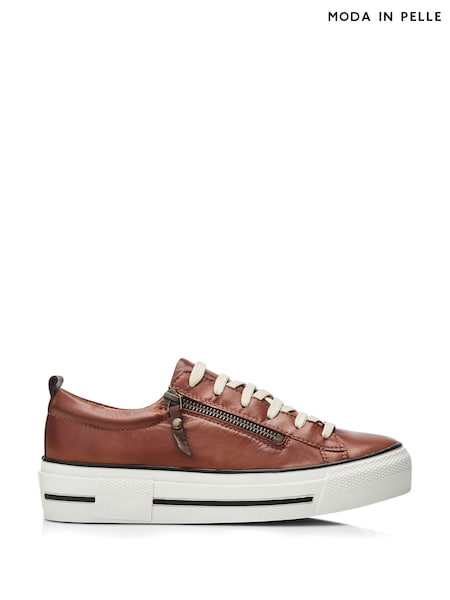 Moda In Pelle FILICIAN CHUNKY LEATHER TRAINER WITH ZIP AND LACE-UP CLOSURE (N96489) | £129
