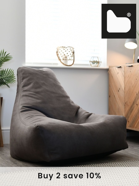 Extreme Lounging Slate Mighty B Luxury Indoor Faux Leather Bean Bag (N96574) | £160