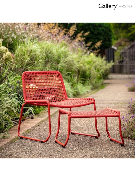 Gallery Home Orange Creston Garden Lounge Chair with Footstool (N96591) | £245