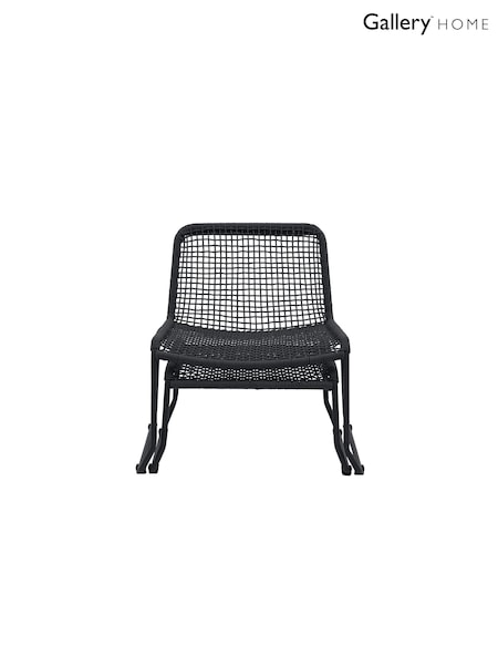 Gallery Home Black Creston Garden Lounge Chair with Footstool (N96605) | £245