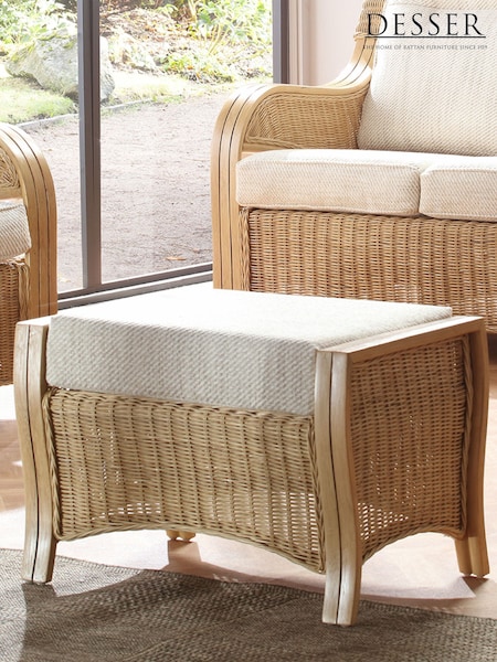 Desser Jasper Beige Cream Opera Light Oak Conservatory Footstool (N96879) | £225