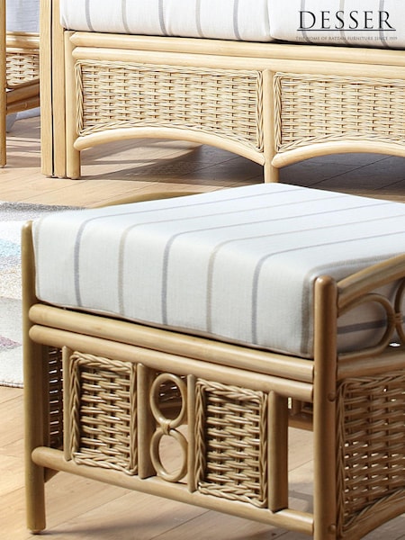 Desser Natural Linen Taupe Vale Light Oak Conservatory Footstool (N96882) | £150