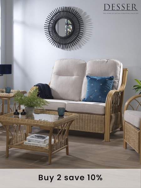Desser Brown Blue Alpine Viola  Conservatory 2 Seater Sofa (N96900) | £635