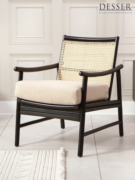Desser Boucle Plain Black Borneo Wicker Rattan Chair (N96933) | £250