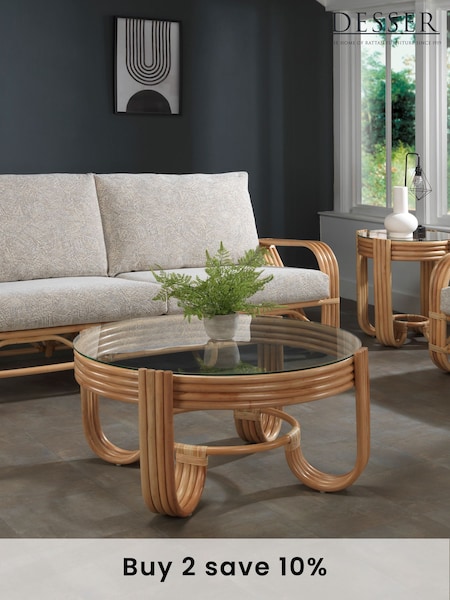 Desser Natural Pretzel Conservatory Glass Top Coffee Table (N96936) | £300